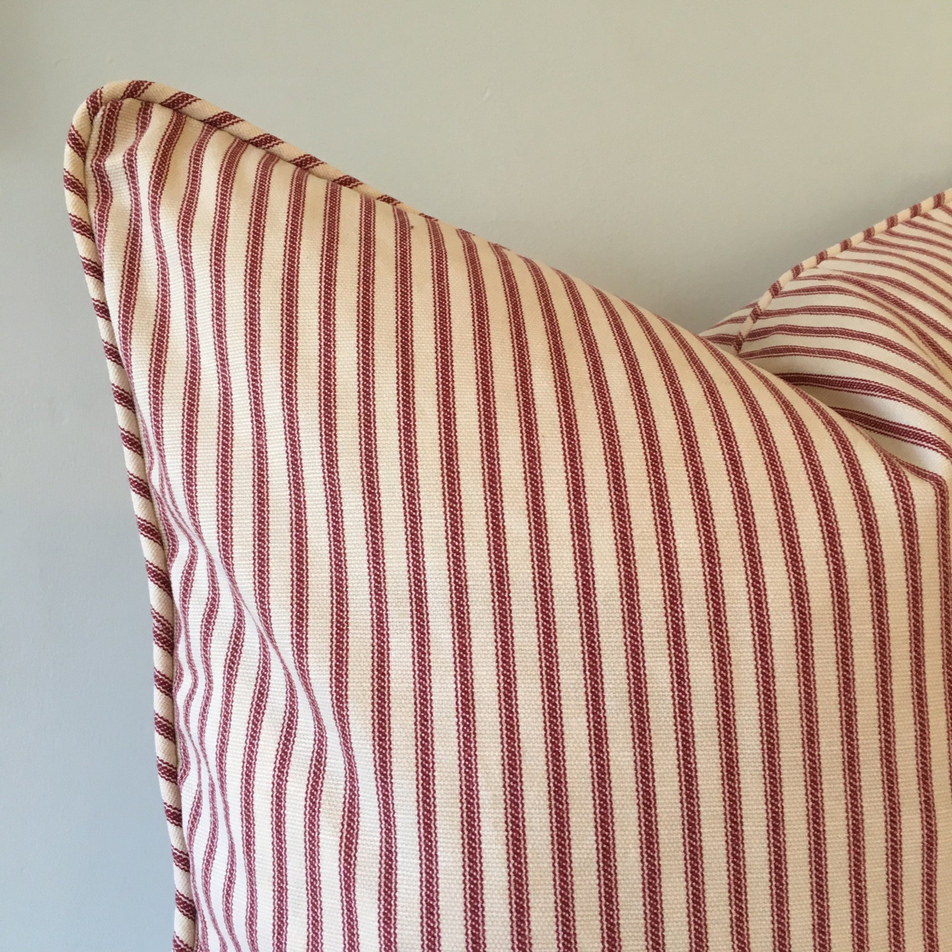 Red Ticking Stripe Throw Pillow Cover 18x18 – Southern Ticking Co.