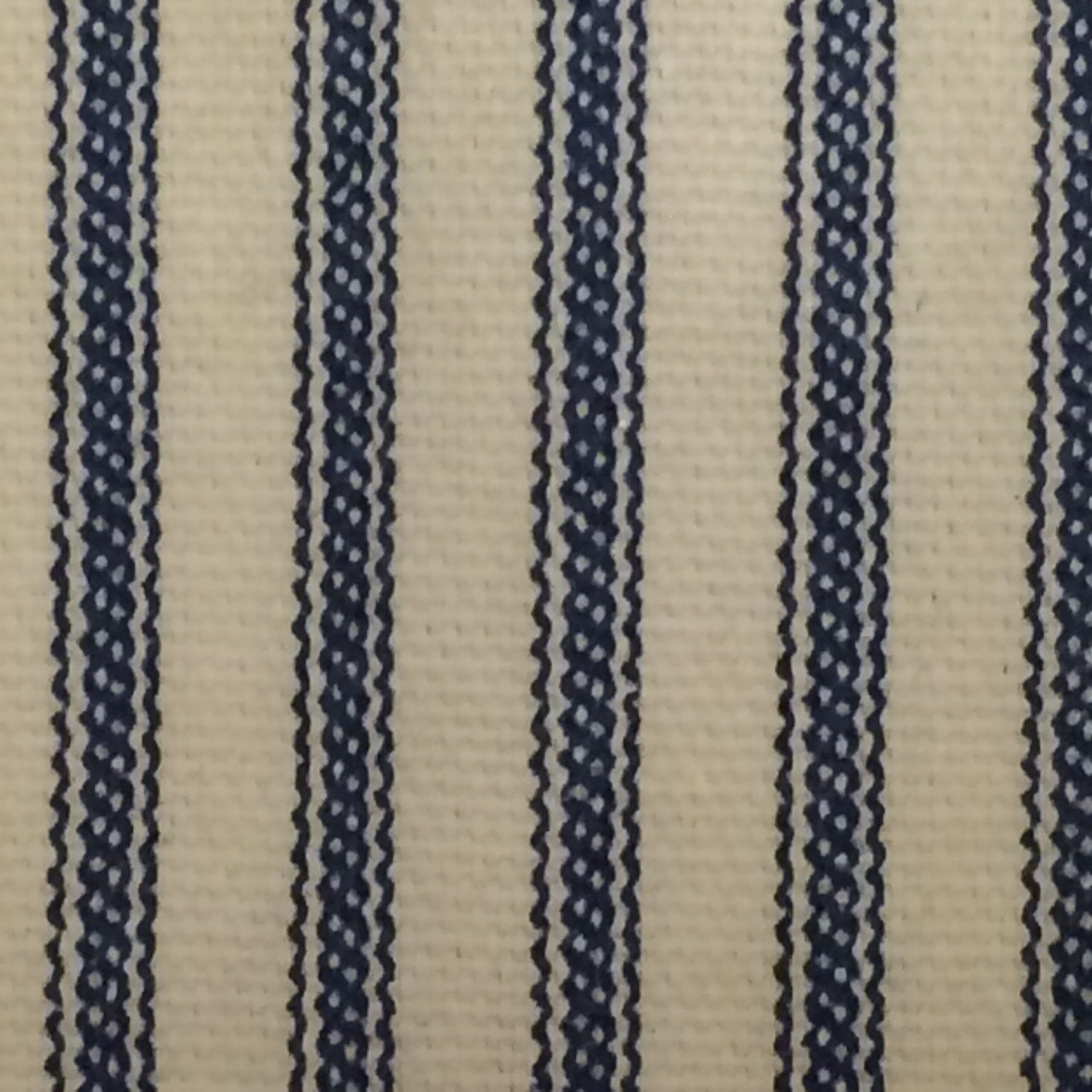 Ruffle Ticking Stripe Shower Curtain Navy Blue