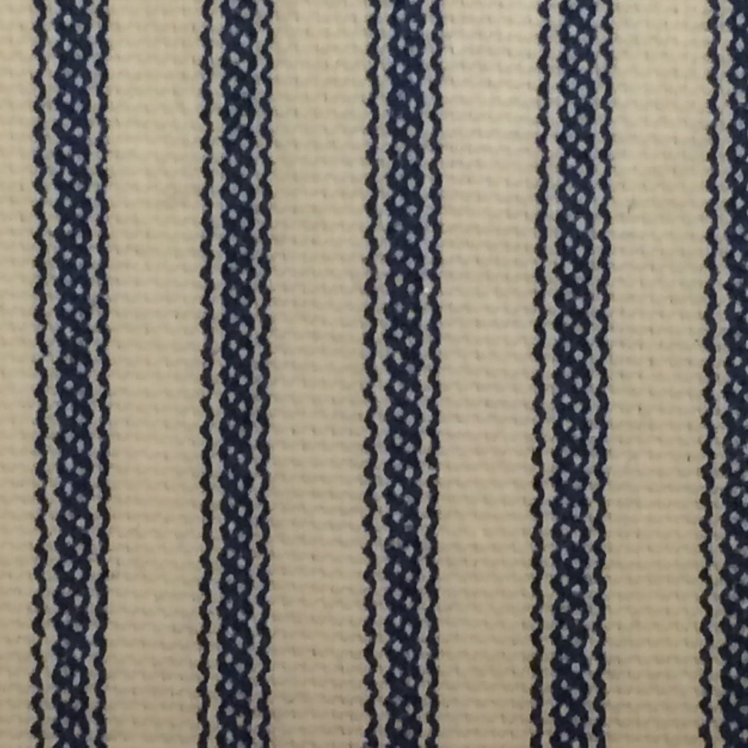 Navy and store beige shower curtain