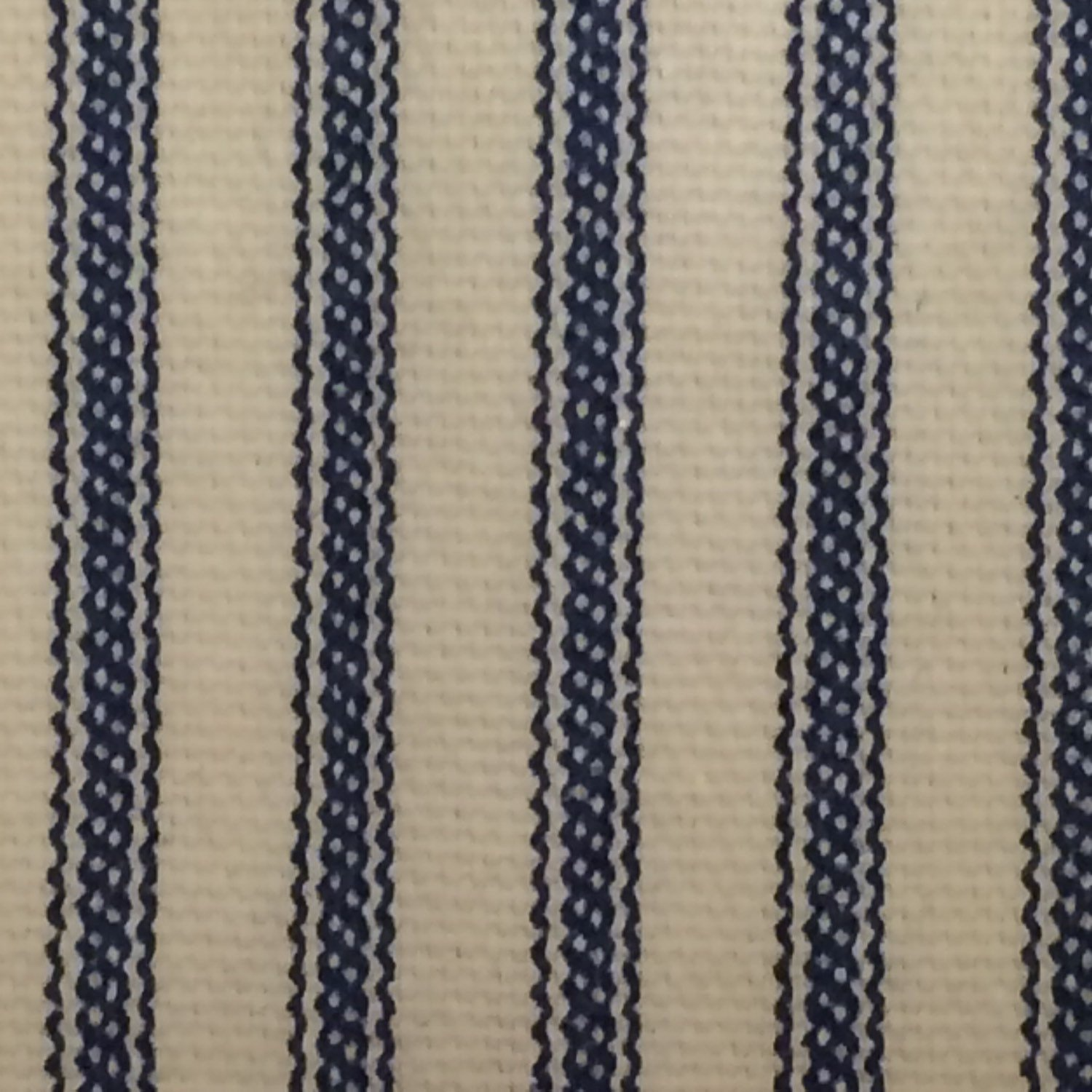 Detail Of Navy Blue Ticking Stripe Fabric