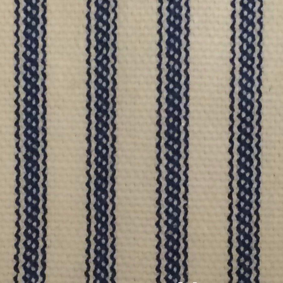 Blue Ticking Stripe Fabric