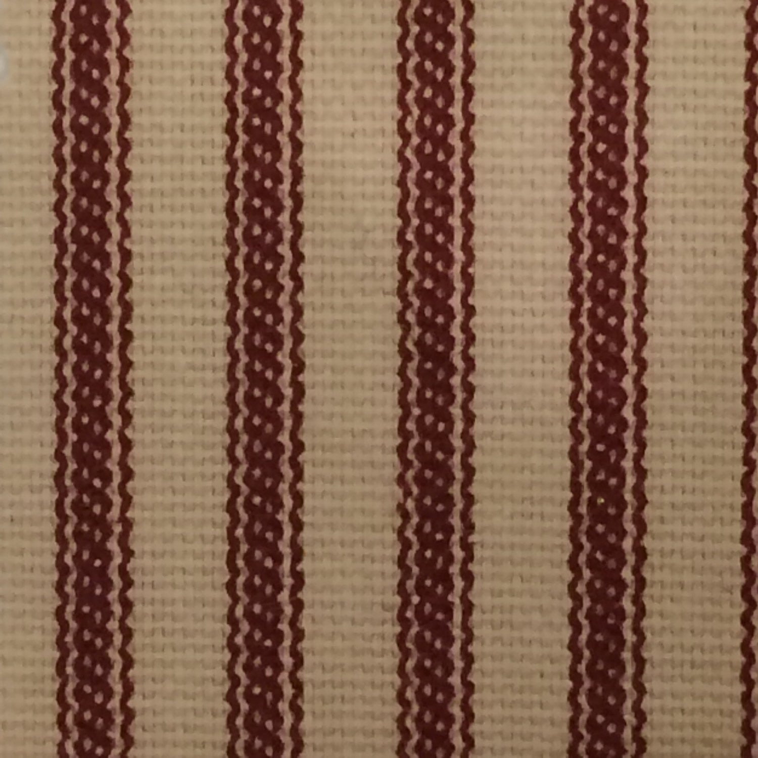 Ruffled Ticking Stripe Shower Curtain Red