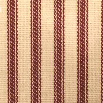 Detail of Red Ticking Stripe Fabric