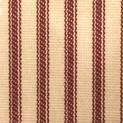 Red Ticking Stripe Fabric By The Yard Closeup
